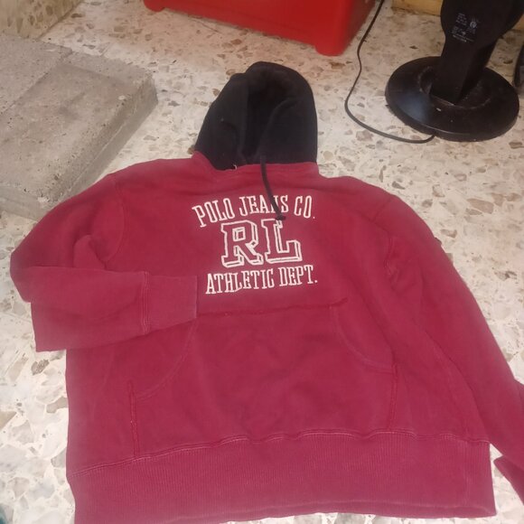 Polo Ralph Lauren Other - Polo Jeans Co. Men's Heavy Hooded Sweatshirt Medium Red Black White